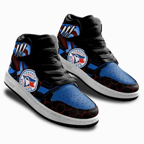 Toronto Blue Jays Football Team Kid Sneakers Custom For Kids 2 - Perfectivy