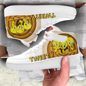 Tweety Air Mid Shoes Custom Looney Tunes Sneakers-Gearsnkrs