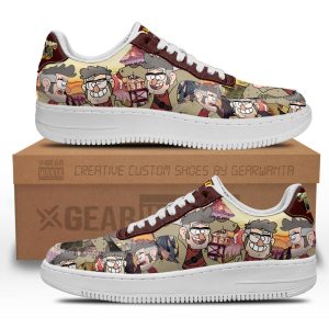 Uncle Ford Gravity Falls Air Sneakers Custom Cartoon Shoes 2 - PerfectIvy