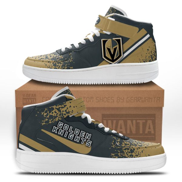 Vegas Golden Knights Air Mid Shoes Custom Hockey Sneakers Fans-Gearsnkrs