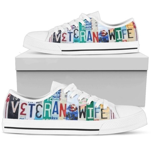 Veteran Wife Women'S Sneakers Style Gift Idea Nh08-Gearsnkrs