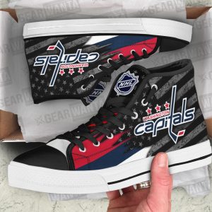 Washington Capitals High Top Shoes Custom American Flag Sneakers-Gearsnkrs