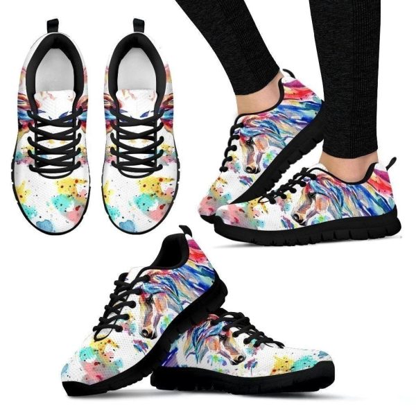 Water Color Horse Women'S Sneakers-Gearsnkrs
