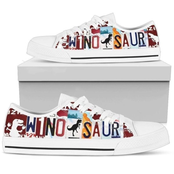 Wino-Saur Dinosaur And Wine Lover Women'S Sneakers Nh08-Gearsnkrs