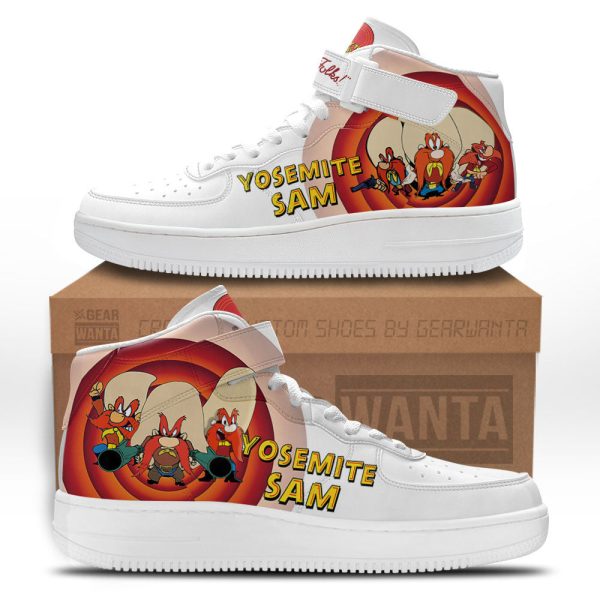 Yosemite Sam Air Mid Shoes Custom Looney Tunes Sneakers-Gearsnkrs