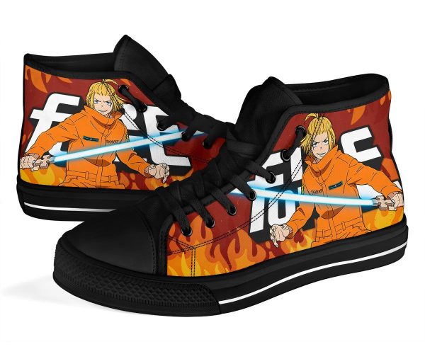 Arthur Boyle Fire Force Sneakers Anime High Top Shoes Custom Pt02