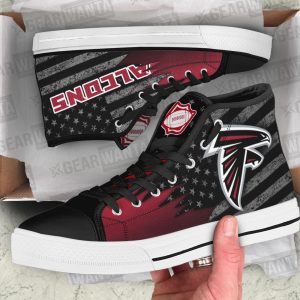 Atlanta Falcons High Top Shoes Custom American Flag Sneakers