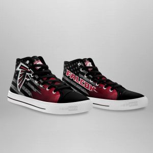 Atlanta Falcons High Top Shoes Custom American Flag Sneakers