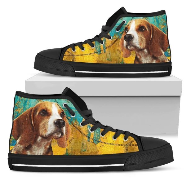 Beagle Dog Sneakers Colorful High Top Shoes