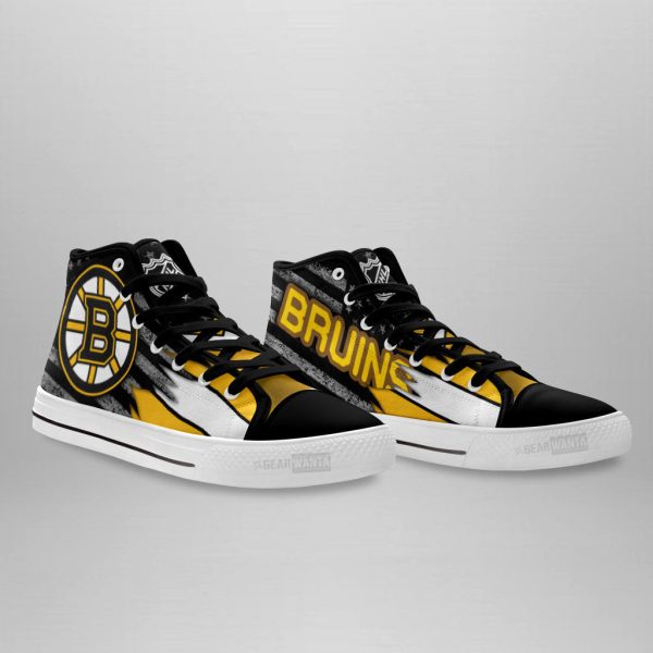 Boston Bruins High Top Shoes Custom American Flag Sneakers