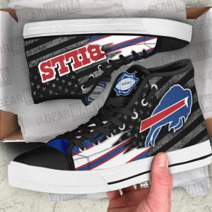 Buffalo Bills High Top Shoes Custom American Flag Sneakers