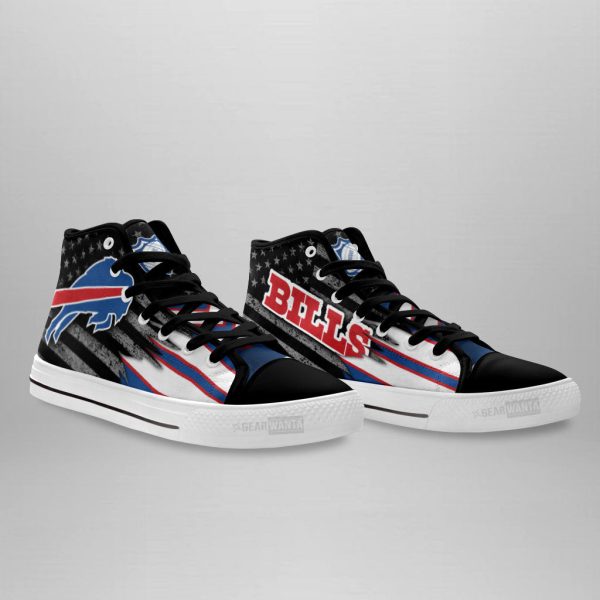 Buffalo Bills High Top Shoes Custom American Flag Sneakers