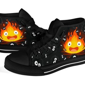 Calcifer Sneakers Howl'S Moving Castle High Top Shoes Custom