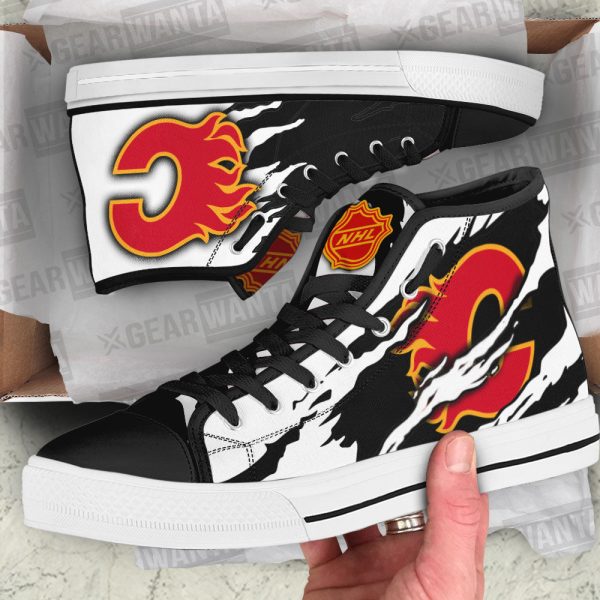 Calgary Flames Shoes Custom High Top Sneakers For Fans