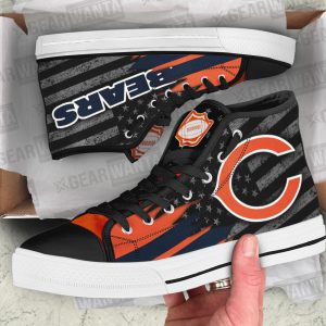 Chicago Bears High Top Shoes Custom American Flag Sneakers