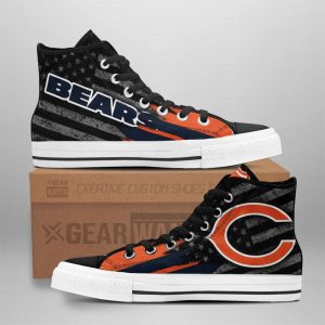 Chicago Bears High Top Shoes Custom American Flag Sneakers