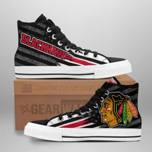 Chicago Blackhawks High Top Shoes Custom American Flag Sneakers