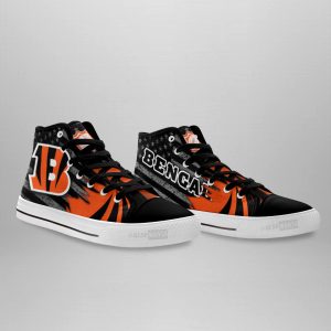 Cincinnati Bengals High Top Shoes Custom American Flag Sneakers