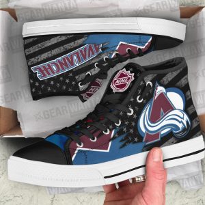 Colorado Avalanche High Top Shoes Custom American Flag Sneakers
