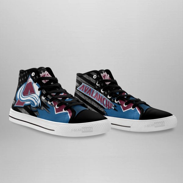 Colorado Avalanche High Top Shoes Custom American Flag Sneakers