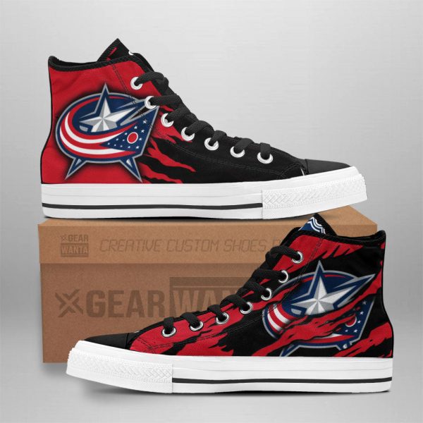 Columbus Blue Jackets Shoes Custom High Top Sneakers For Fans