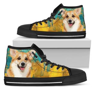 Corgi Dog Sneakers Colorful High Top Shoes