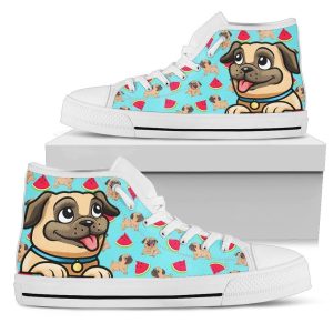Cute Pug Shoes High Top For Women Love Pug