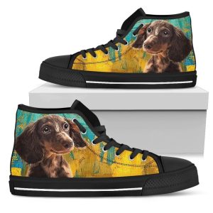 Dachshund Dog Sneakers Colorful High Top Shoes