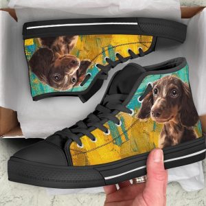 Dachshund Dog Sneakers Colorful High Top Shoes
