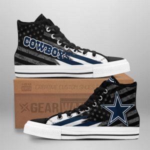 Dallas Cowboys High Top Shoes Custom American Flag Sneakers