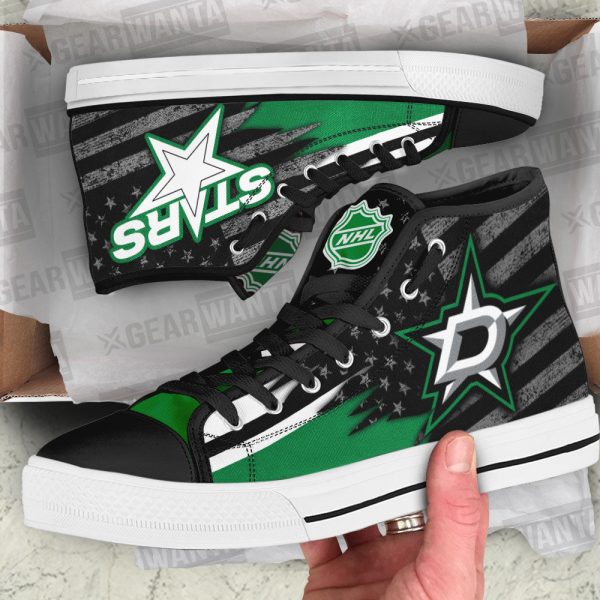 Dallas Stars High Top Shoes Custom American Flag Sneakers