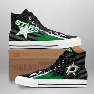 Dallas Stars High Top Shoes Custom American Flag Sneakers