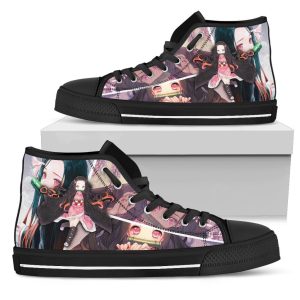 Demon Slayer Sneakers Nezuko High Top Shoes Anime Fan MN19