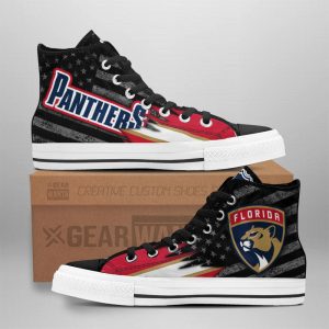 Florida Panthers High Top Shoes Custom American Flag Sneakers