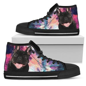French Bulldog Sneakers Colorful High Top Shoes