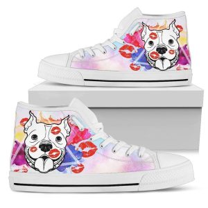 Funny Pit Bull Kisses Shoes High Top For Women