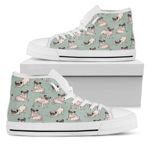 Funny Pug Styles Dog Sneakers High Top For Women