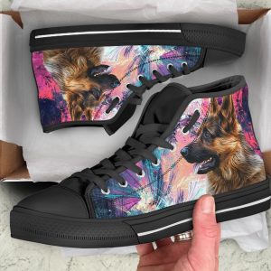 German Shepherd Dog Sneakers Colorful High Top Shoes