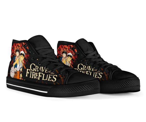 Grave Of The Fireflies Sneakers Ghibli High Top Shoes Custom