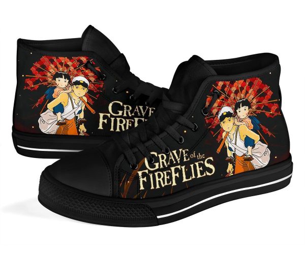 Grave Of The Fireflies Sneakers Ghibli High Top Shoes Custom