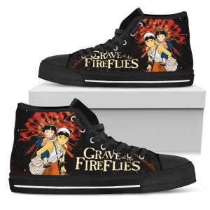 Grave of the Fireflies Sneakers Ghibli High Top Shoes Custom