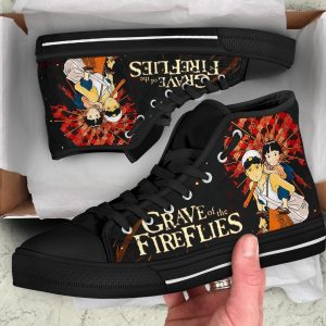 Grave Of The Fireflies Sneakers Ghibli High Top Shoes Custom