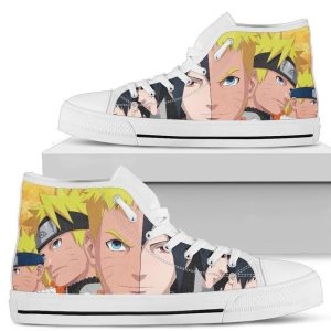 Half Naruto Half Sasuke High Top Shoes Custom NH10