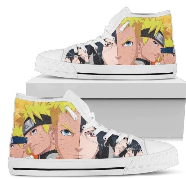 Half Naruto Half Sasuke High Top Shoes Custom Nh10