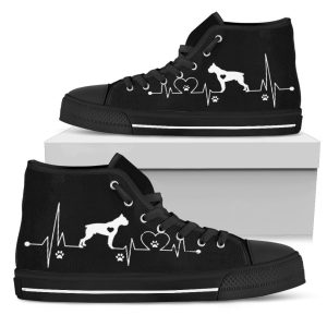 Heartbeat Boxer Dog High Top Shoes