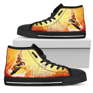Her Beast His Beauty High Top Shoes Couple Gift