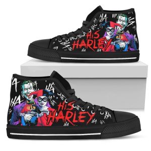 Her Joker His Harley Sneakers Couple High Top Shoes Gift