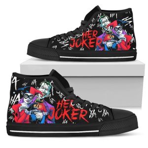 Her Joker His Harley Sneakers Couple High Top Shoes Gift
