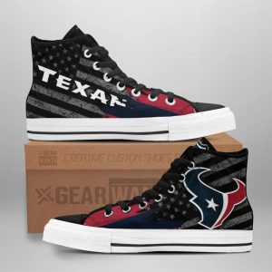 Houston Texans High Top Shoes Custom American Flag Sneakers