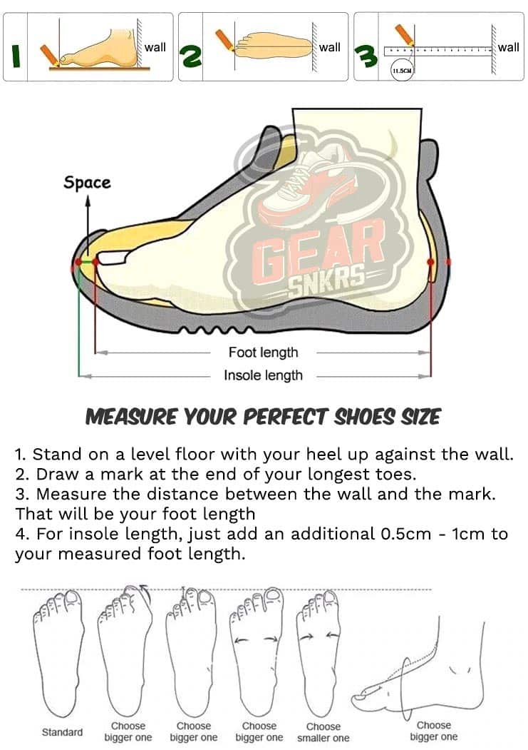 How To Measure Shoes Size | Gearsnkrs - Custom Sneakers For Fans